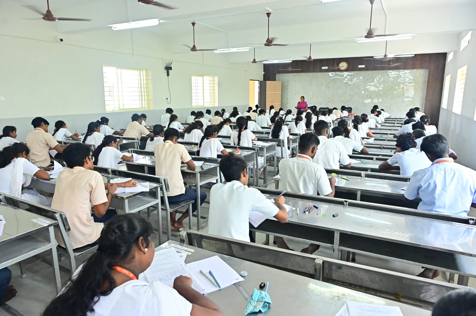GRD College students in classroom examination hall