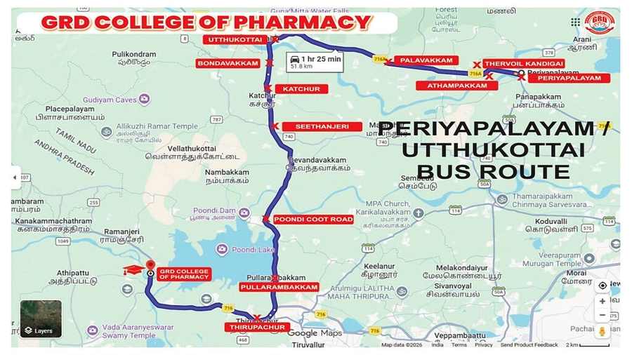 Periyapalayam Uthukottai Bus Route Map