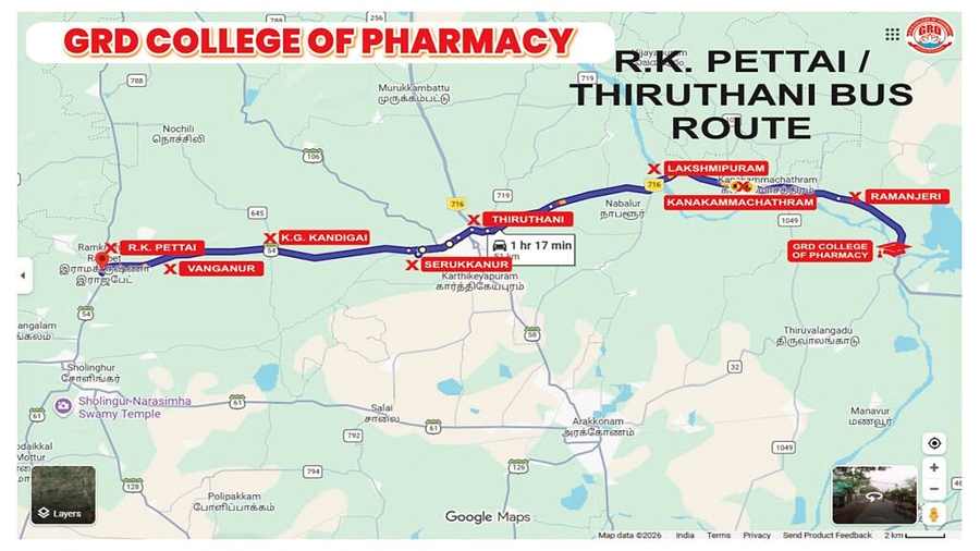 R.K. Pettai Thiruthani Bus Route Map