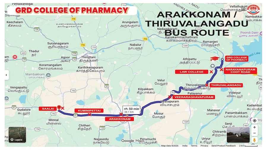 Arakkonam Thiruvalangadu Bus Route Map