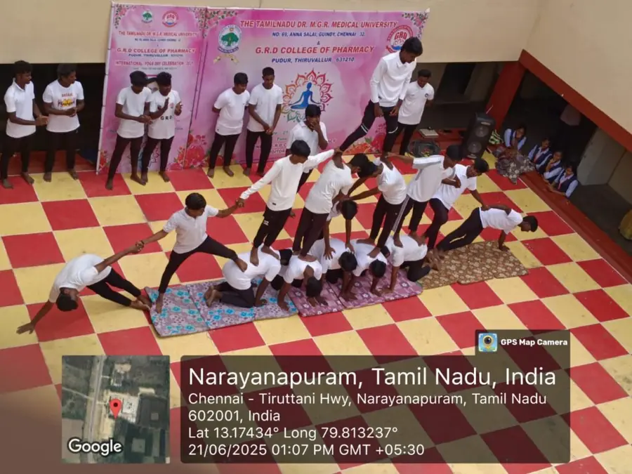 International Yoga Day group formation performance